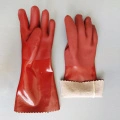 Dark red pvc sandy finish water proof gloves protective